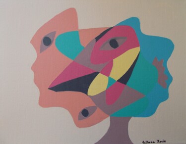 Schilderij getiteld "L'arbre" door Valbona Kociu, Origineel Kunstwerk, Acryl