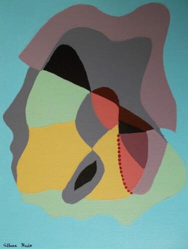 Peinture intitulée "Boucle d'oreille" par Valbona Kociu, Œuvre d'art originale, Acrylique