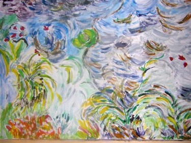 Painting titled "Impressions florales" by Valbrun, Original Artwork, Oil