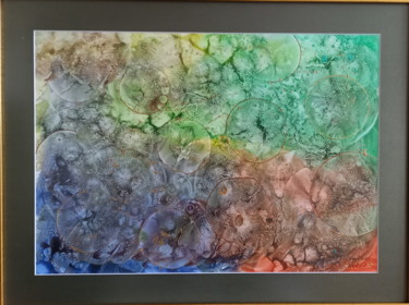 Pintura intitulada "Frozen Colors" por Valdas Nariunas, Obras de arte originais, Guache Montado em Alumínio