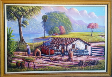 Pintura intitulada "VIDA NA FAZENDA" por S. Guimarães, Obras de arte originais, Acrílico