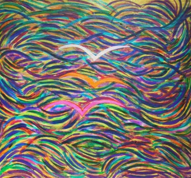 Painting titled "Flying" by Gilvillelas, Original Artwork, Acrylic