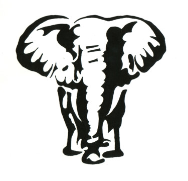 Dessin intitulée "Elephant" par Valentine Fasquel, Œuvre d'art originale