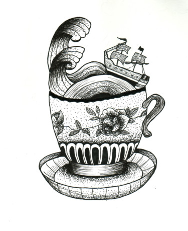 Tekening getiteld "Tasse" door Valentine Fasquel, Origineel Kunstwerk