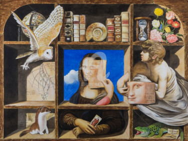 Картина под названием "la scatola delle me…" - Valentino Camiletti, Подлинное произведение искусства, Акварель