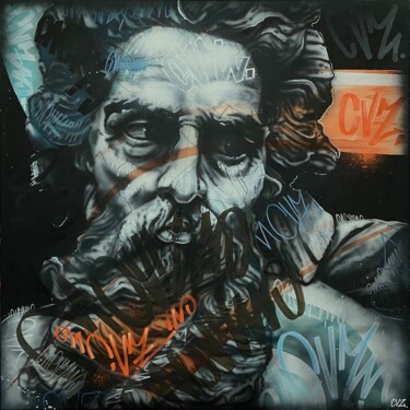 Ζωγραφική με τίτλο "ZEUS // 100 x 100 cm" από Valentin Chevauché (CVZ), Αυθεντικά έργα τέχνης, Ακρυλικό Τοποθετήθηκε στο Ξύλ…