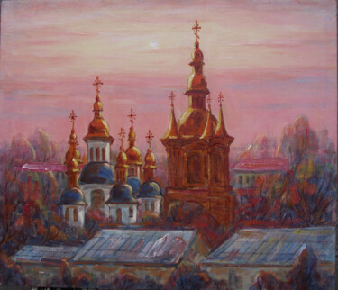 Painting titled "Вечер в Лавре." by Valentin Negresko, Original Artwork, Oil