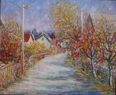 Картина под названием "Осень в Ирпене." - Валентин Негреско, Подлинное произведение искусства, Масло