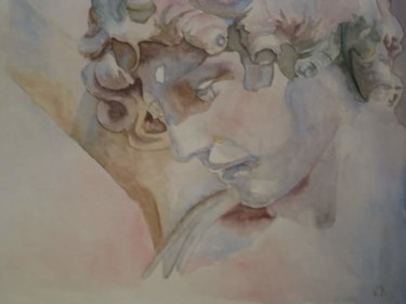 Painting titled "Statue Grecque" by Valentin Tant, Original Artwork, Watercolor