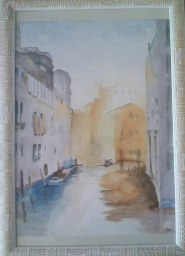 Painting titled "Venise" by Valentin Tant, Original Artwork, Watercolor