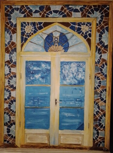 Peinture intitulée "La porte du bonheur" par Valentin Tant, Œuvre d'art originale, Huile Monté sur Châssis en bois