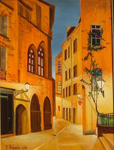 Painting titled "Sarlat" by Bernard Valentin, Original Artwork
