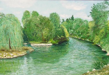 Painting titled "La Charente à Touhé…" by Bernard Valentin, Original Artwork
