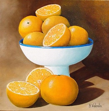 Painting titled "Les oranges" by Bernard Valentin, Original Artwork