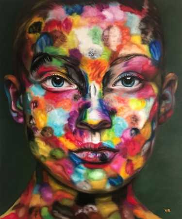 Painting titled "Anna in colors" by Valentina Andrees, Original Artwork, Oil