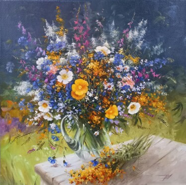 Peinture intitulée "In the garden" par Valentina Audariene, Œuvre d'art originale, Huile