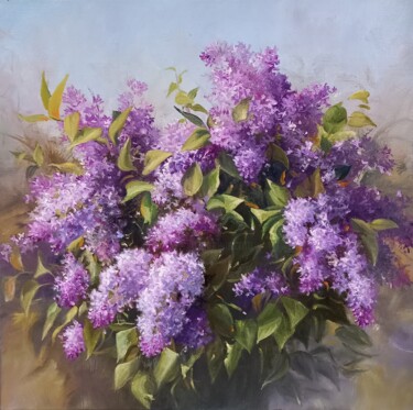 Painting titled "Lilac composition" by Valentina Audariene, Original Artwork, Oil