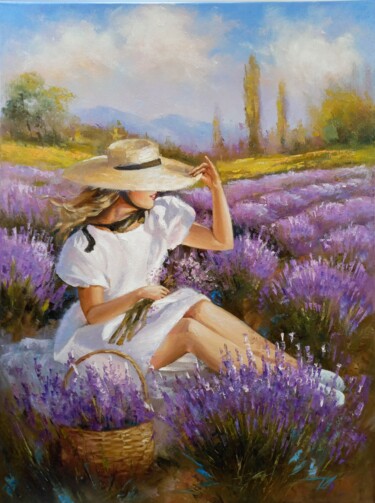 Malerei mit dem Titel "Lavender" von Valentina Audariene, Original-Kunstwerk, Öl