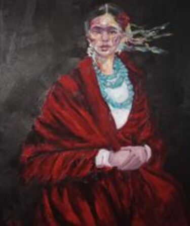 Painting titled "Frida" by Valentina Baicuianu, Original Artwork, Oil