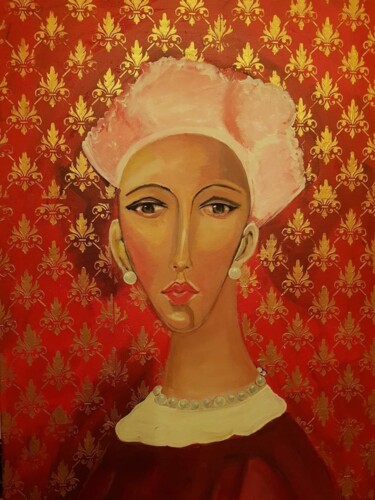Картина под названием "Pearl necklace" - Valentina Baicuianu, Подлинное произведение искусства, Акрил