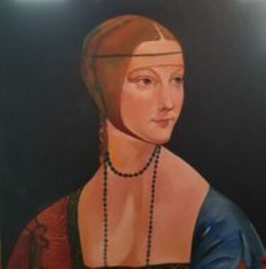 Pittura intitolato "Study Da Vinci Lady…" da Valentina Baicuianu, Opera d'arte originale, Olio