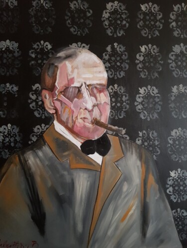 Peinture intitulée "Churchill" par Valentina Baicuianu, Œuvre d'art originale, Acrylique