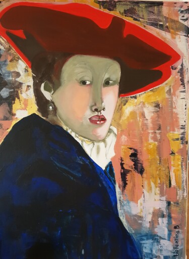 Pittura intitolato "Homage Vermeer" da Valentina Baicuianu, Opera d'arte originale, Acrilico