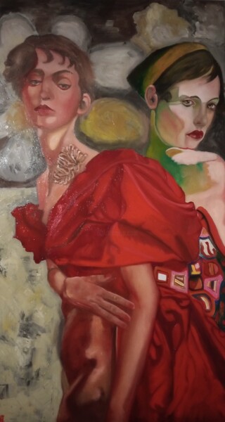 Schilderij getiteld "Daring N Demure" door Valentina Baicuianu, Origineel Kunstwerk, Olie