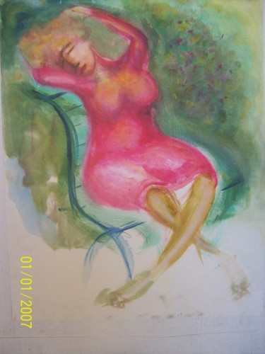Peinture intitulée "in-giardino40x50" par Valentina Boi, Œuvre d'art originale