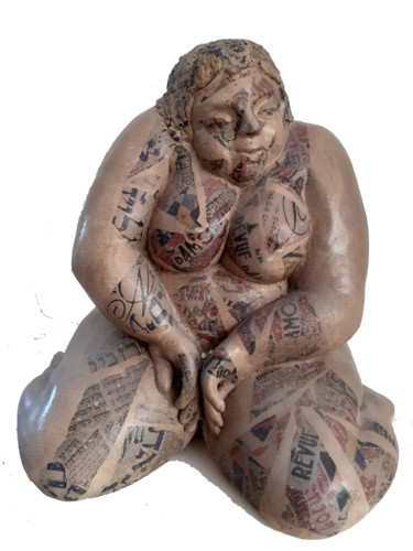 Sculpture titled "Shy" by Valentina Brusilovskaya, Original Artwork, Ceramics