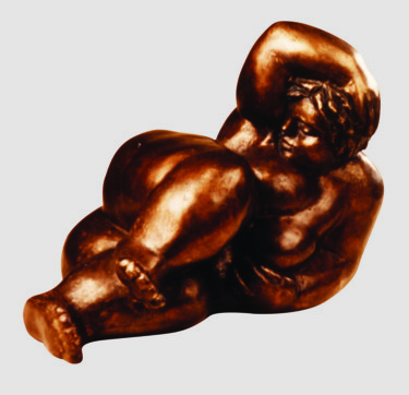 Sculpture titled "Woman resting" by Valentina Brusilovskaya, Original Artwork, Metals