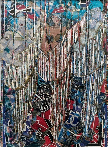 Collages titulada "Moulin Rouge" por Valentina Brusilovskaya, Obra de arte original
