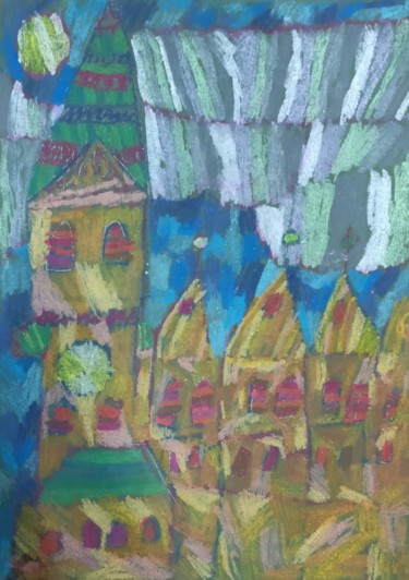 Картина под названием "Сatholic church" - Valentina Budarina, Подлинное произведение искусства, Пастель
