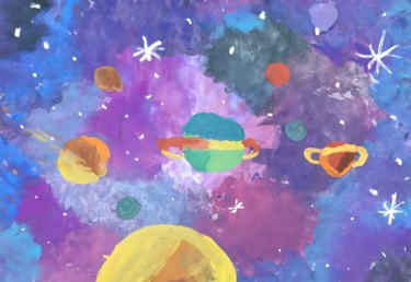 Картина под названием "Space" - Valentina Budarina, Подлинное произведение искусства, Гуашь