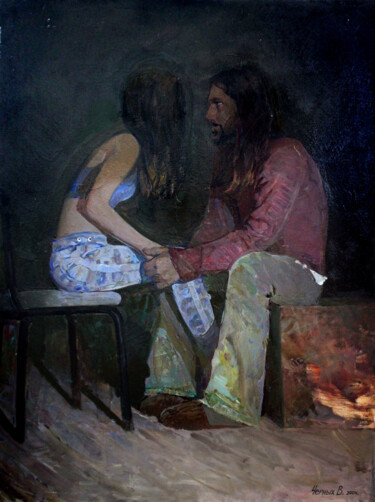 Painting titled ""Tet-a-tet".jpg" by Valentina Cernyh, Original Artwork, Oil