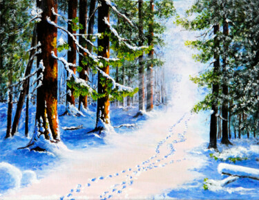 「Footprints in the s…」というタイトルの絵画 Валентина Цуриковаによって, オリジナルのアートワーク, アクリル