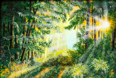Peinture intitulée "Sun" par Valentina Tsurikova, Œuvre d'art originale, Acrylique