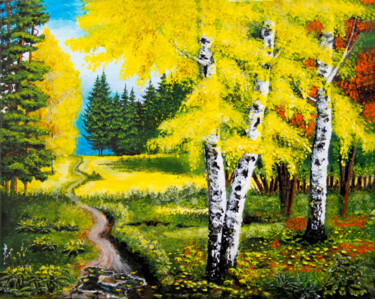 Картина под названием "Autumn" - Валентина Цурикова, Подлинное произведение искусства, Акрил
