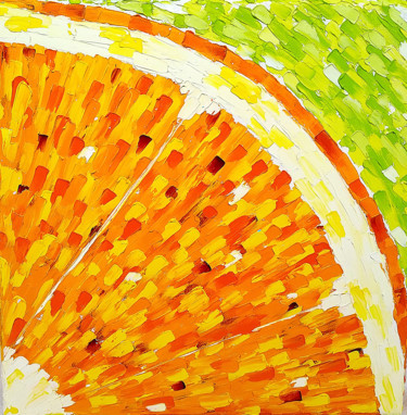 Painting titled "Juicy Orange" by Valentina Kramarenko, Original Artwork, Oil