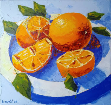 Painting titled "Orange fruit" by Valentina Kramarenko, Original Artwork, Oil