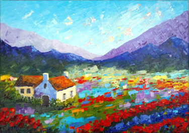 Painting titled "Colorful Tuscany." by Valentina Kramarenko, Original Artwork, Oil