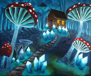 Painting titled "Fairy forest" by Valentina Kramarenko, Original Artwork, Oil