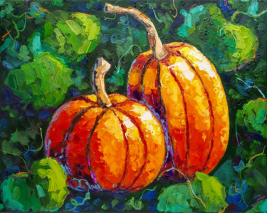 Painting titled "Pumpkin" by Valentina Kramarenko, Original Artwork, Oil