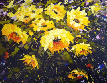Painting titled "Sunflower" by Valentina Kramarenko, Original Artwork, Oil