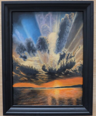 Schilderij getiteld "Sky beauty" door Valentina Lazdina, Origineel Kunstwerk, Olie