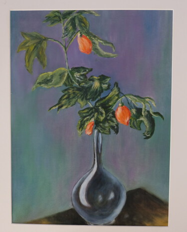 Schilderij getiteld "Orange flower in a…" door Valentina Lazdina, Origineel Kunstwerk, Olie