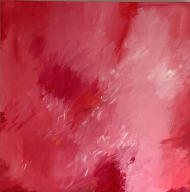 Painting titled "delicate red" by Valentina Majer, Original Artwork, Acrylic