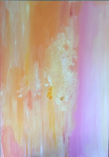 Painting titled "Flowing yellow" by Valentina Majer, Original Artwork, Acrylic