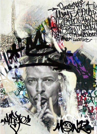 Digital Arts titled "Mr Bowie" by Valentina May, Original Artwork, Photo Montage