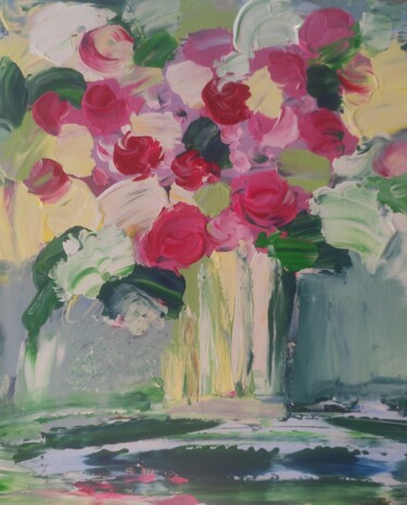 Pittura intitolato "Art therapy . Roses" da Valentina Pushkareva, Opera d'arte originale, Acrilico